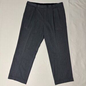 Dockers Collection 100% Wool Dress Pants Mens 38x30 Gray Pleated Relaxed Fit